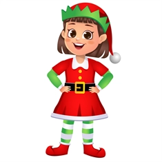 Christmas Decoration Girl Elf Sticker